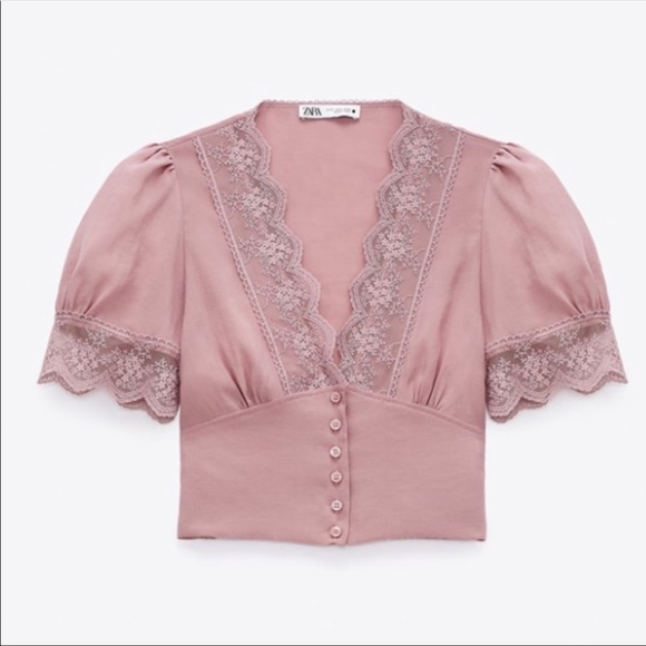 Pink Zara button down blouse - Picture 4 of 6